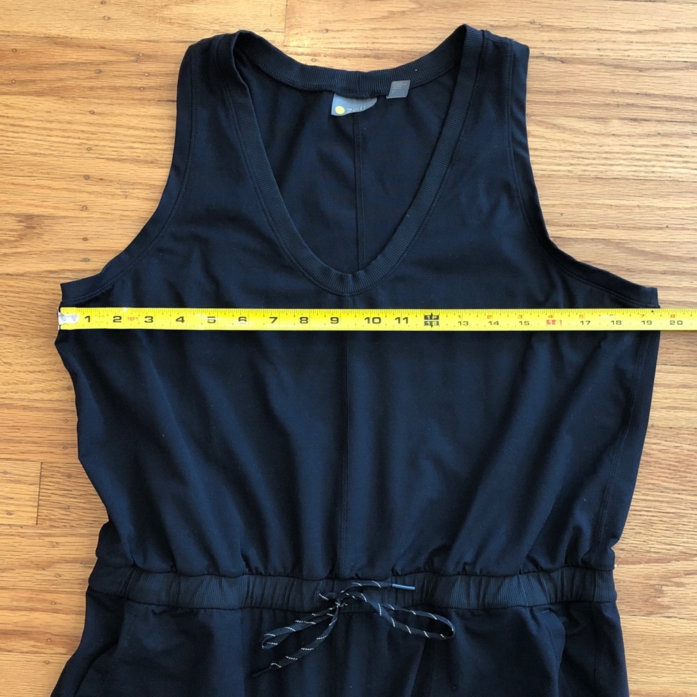 Zella Black Sleeveless Jumpsuit with Drawstring Waist, EUC, L - Picture 2 of 16